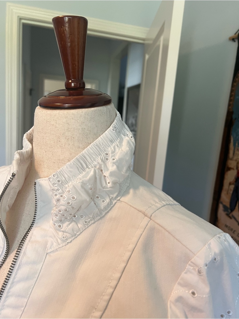 Live a Little White Eyelet-Trim Zip Jacket - Picture 4 of 8